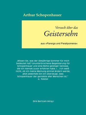cover image of Über das Geistersehen